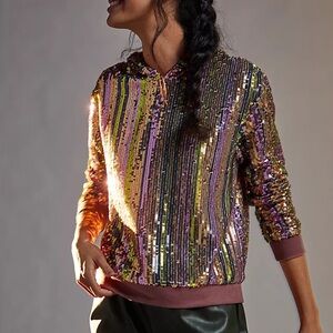 Anthropologie Eri + Ali Sequin Hoodie